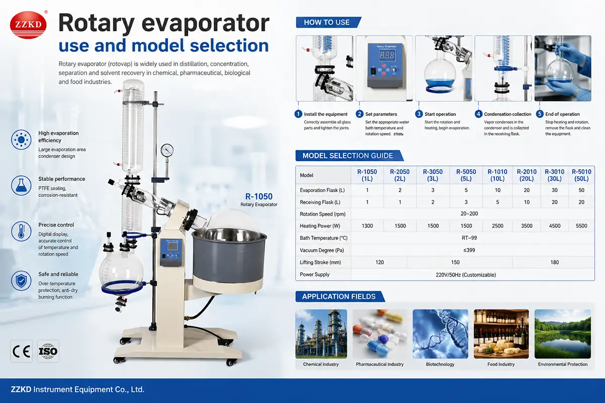 Rotary evaporator use and model selection undefined