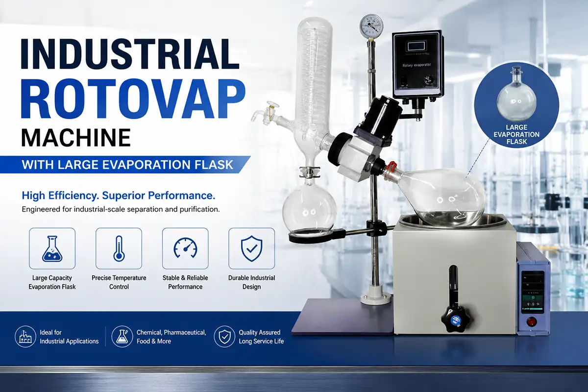 Industrial rotovap machine with large evaporation flask undefined