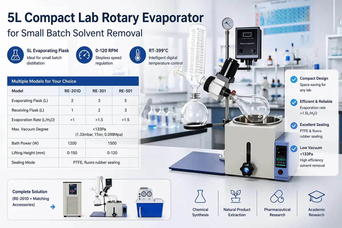 5L compact lab rotary evaporator for small batch solvent removal undefined