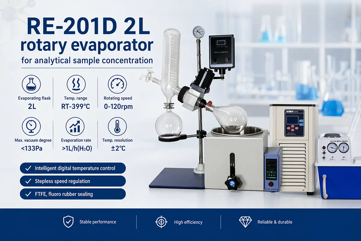 RE-201D 2L rotary evaporator for analytical testing undefined