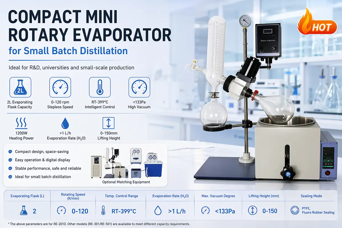Compact Mini Rotary Evaporator for Small Batch Distillation