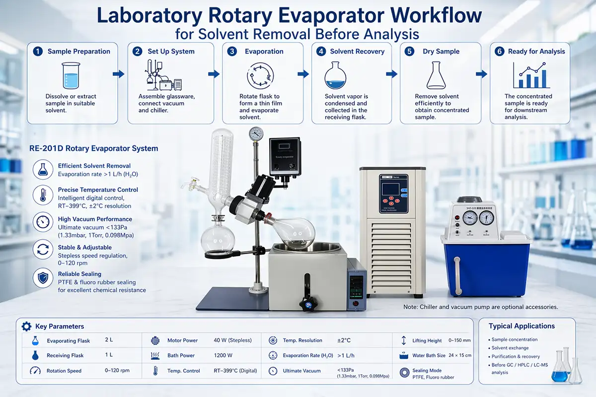 Rotary evaporator workflow for analytical testing undefined